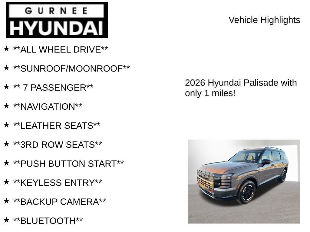 2026 Hyundai PALISADE XRT Pro