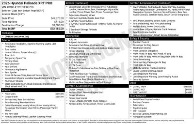 2026 Hyundai PALISADE XRT Pro
