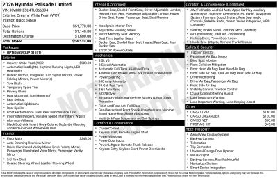 2026 Hyundai PALISADE Limited
