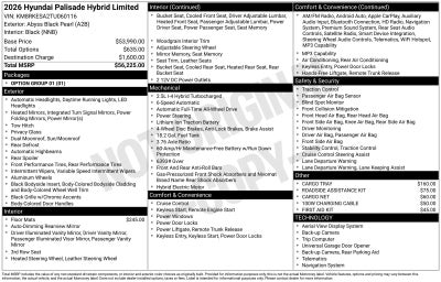 2026 Hyundai PALISADE HYBRID Limited