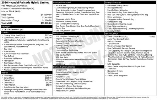 2026 Hyundai PALISADE HYBRID Limited