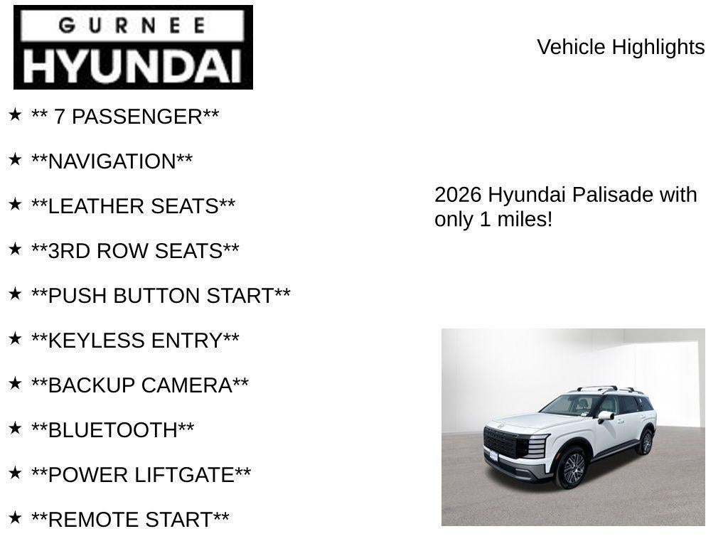 2026 Hyundai PALISADE HYBRID Blue SEL 7 Passenger