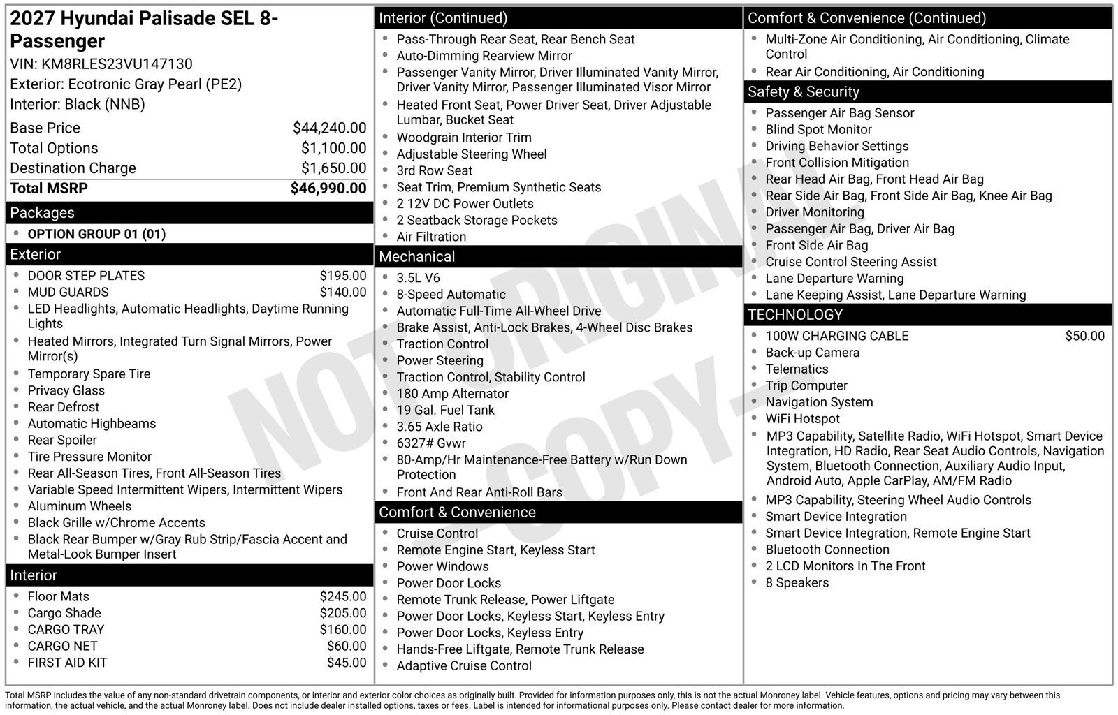 2027 Hyundai PALISADE SEL 8 Passenger