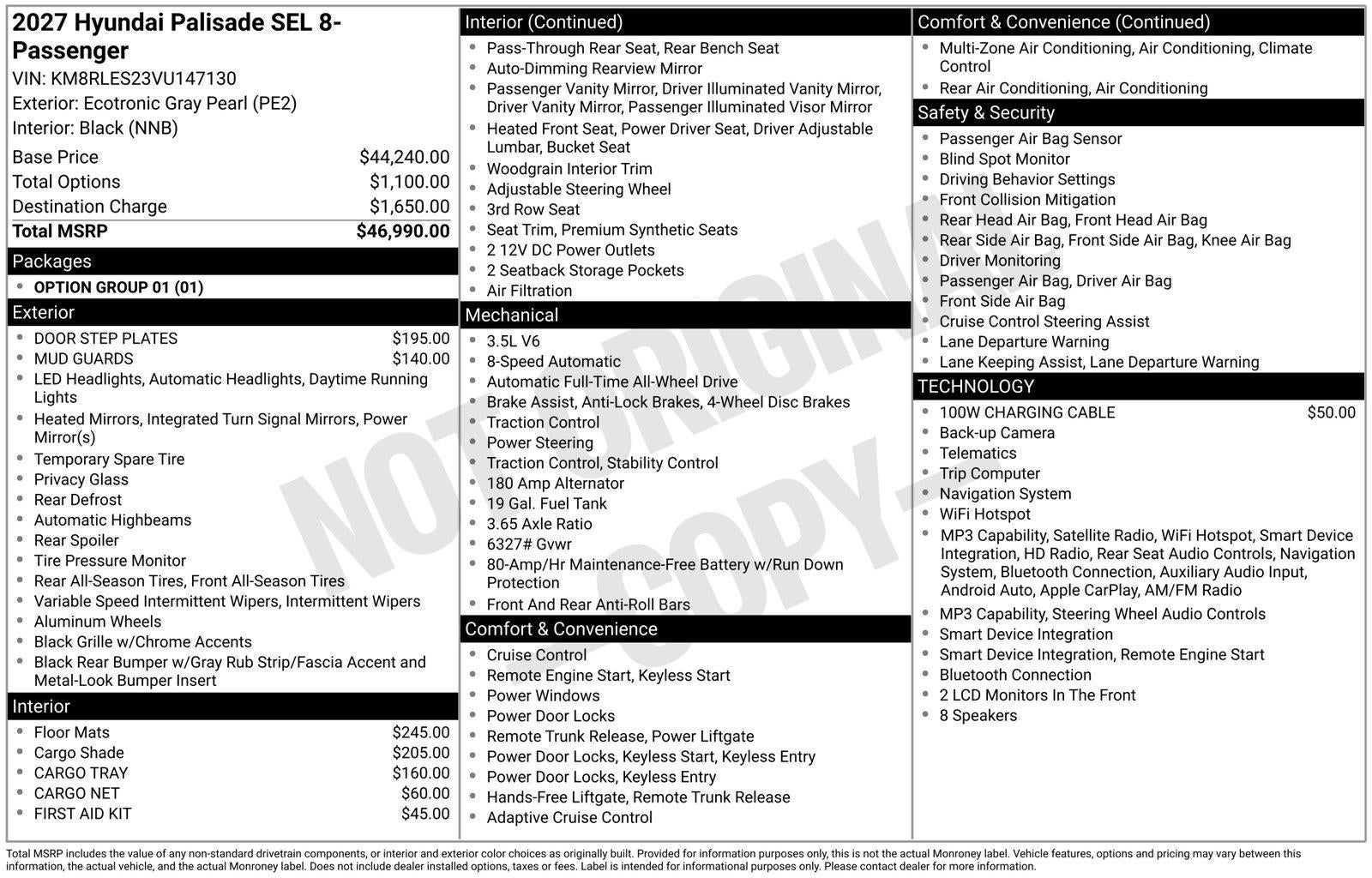 2027 Hyundai PALISADE SEL 8 Passenger