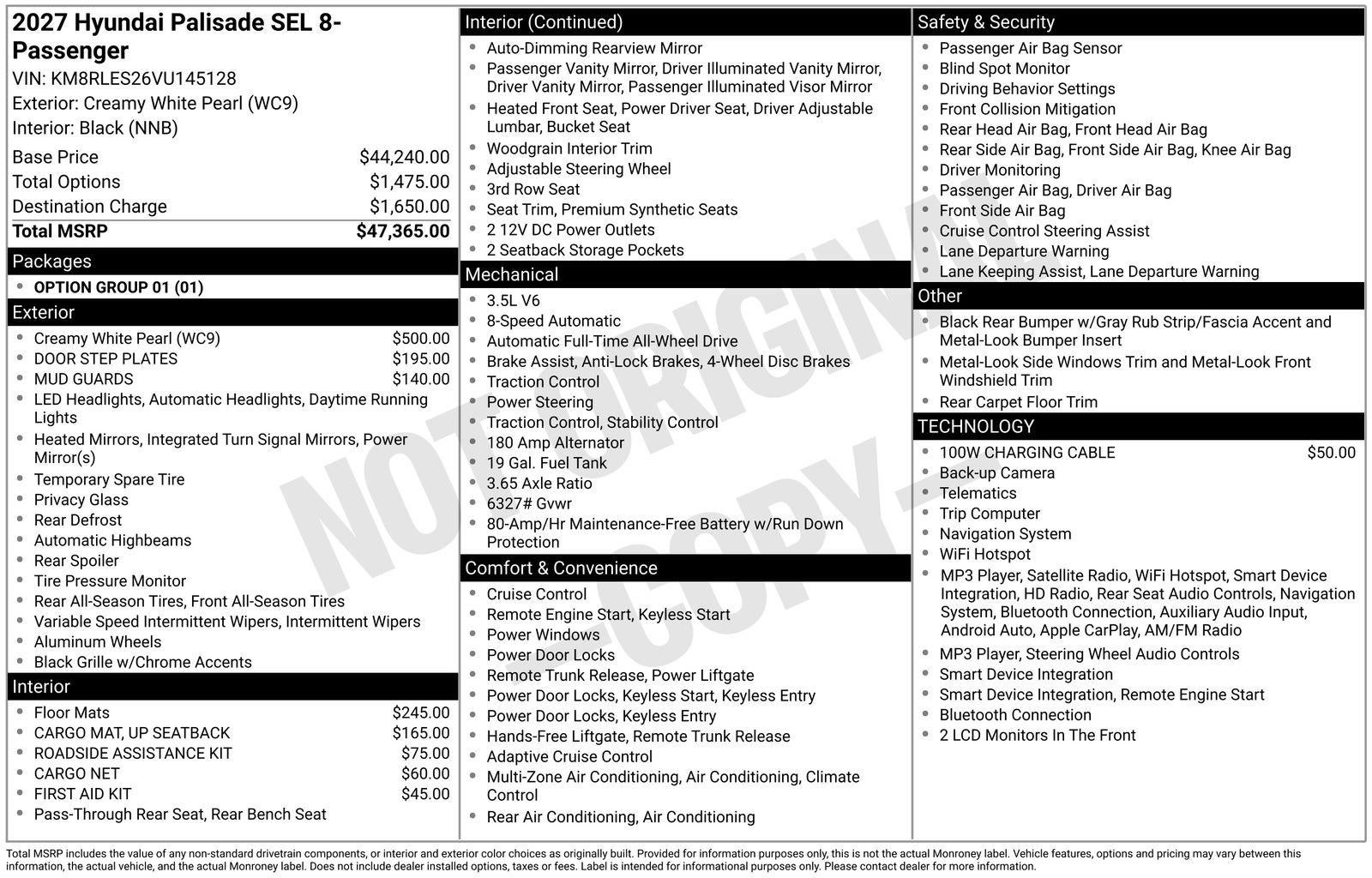 2027 Hyundai PALISADE SEL 7 Passenger