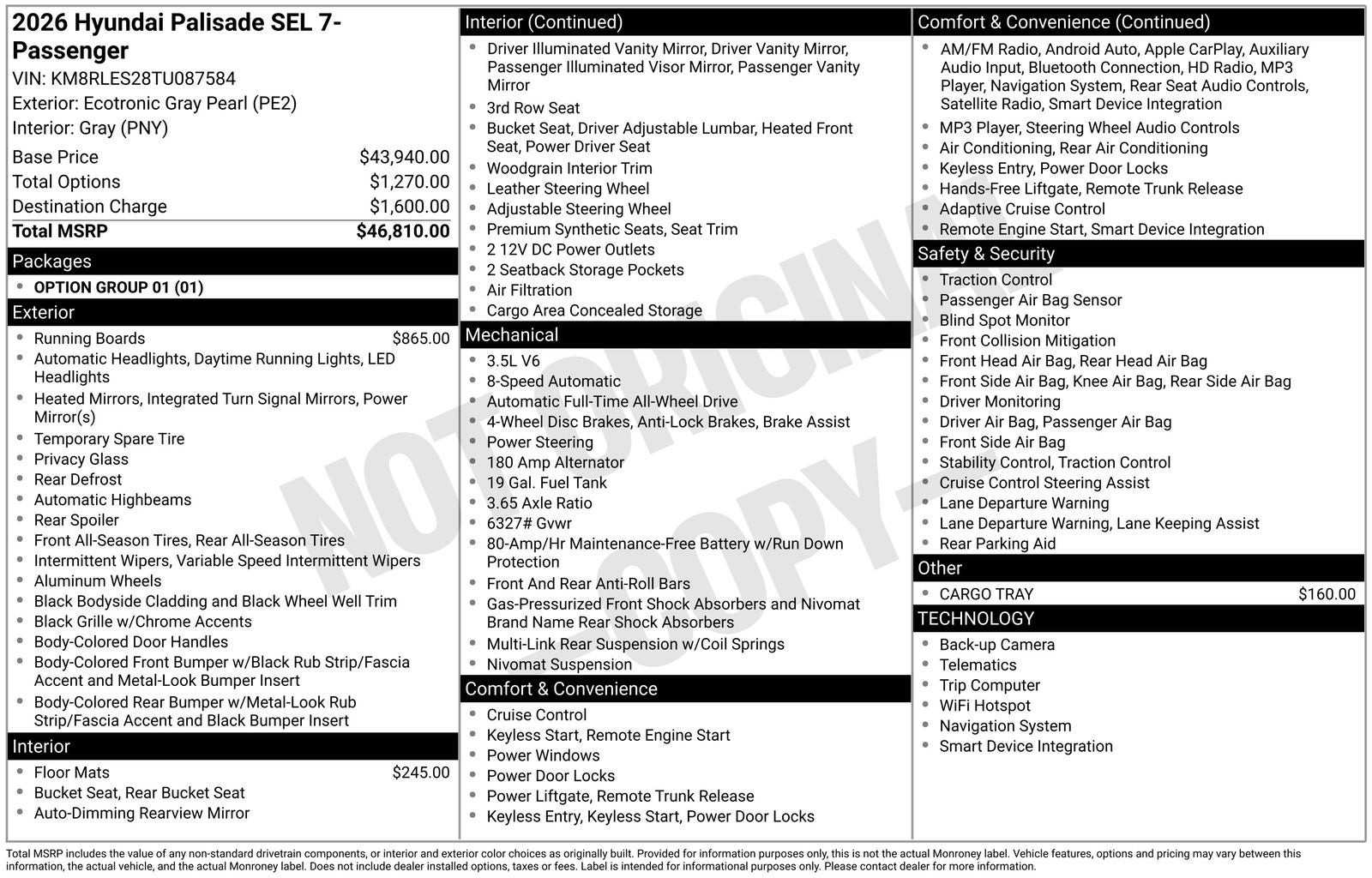2026 Hyundai PALISADE SEL 7 Passenger