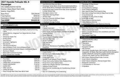 2027 Hyundai PALISADE SEL 8 Passenger