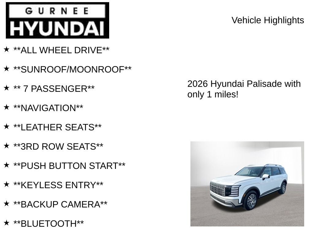 2026 Hyundai PALISADE HYBRID SEL 7 Passenger
