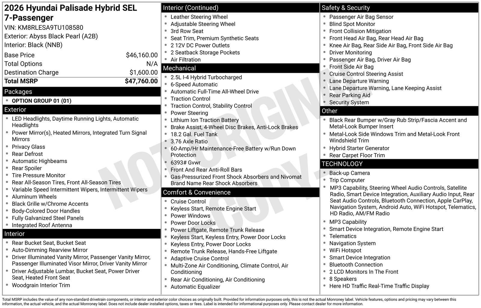 2026 Hyundai PALISADE HYBRID SEL 7 Passenger