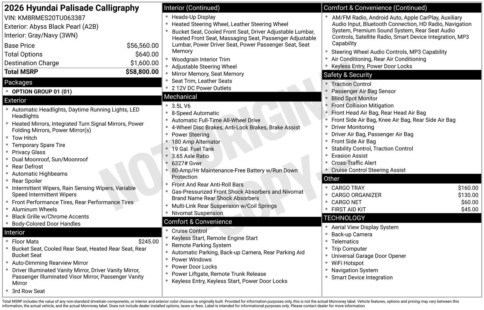 2026 Hyundai PALISADE Calligraphy