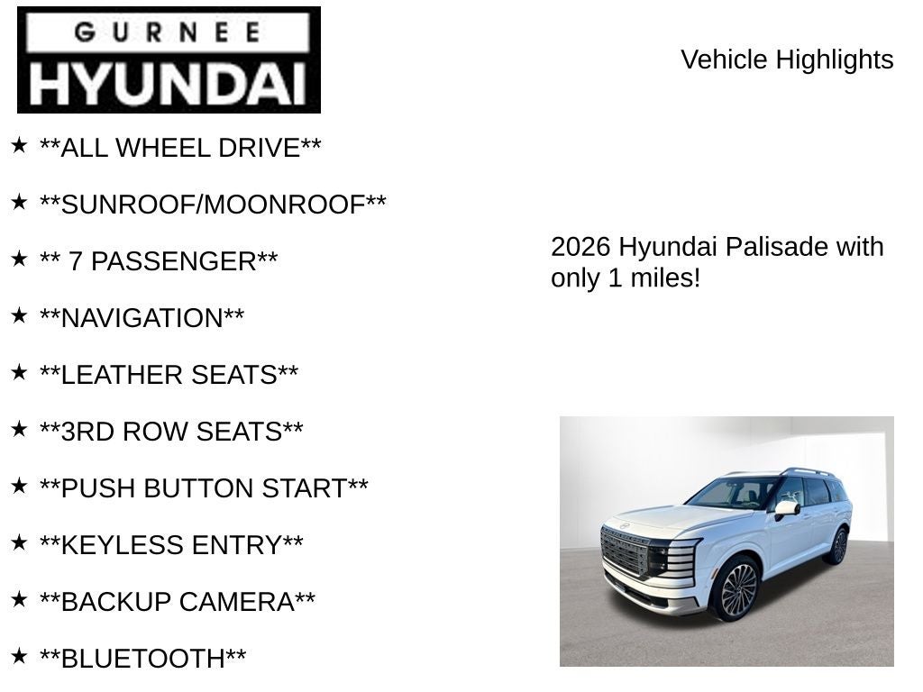 2026 Hyundai PALISADE Calligraphy