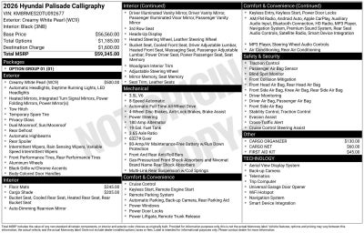 2026 Hyundai PALISADE Calligraphy