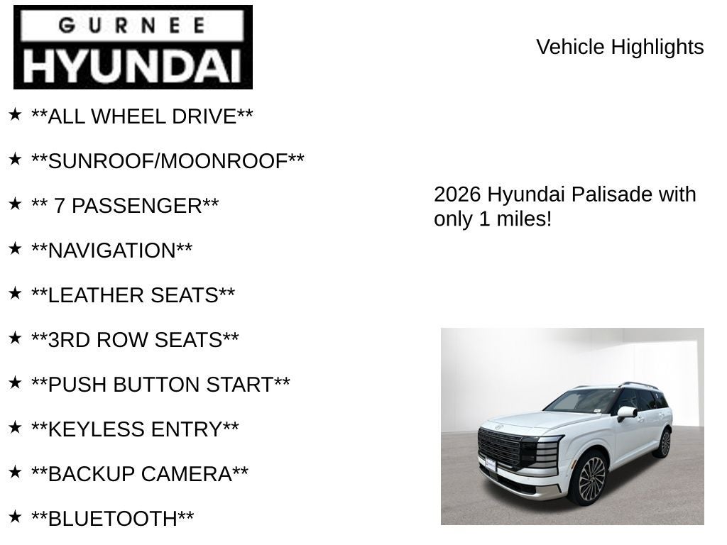 2026 Hyundai PALISADE Calligraphy