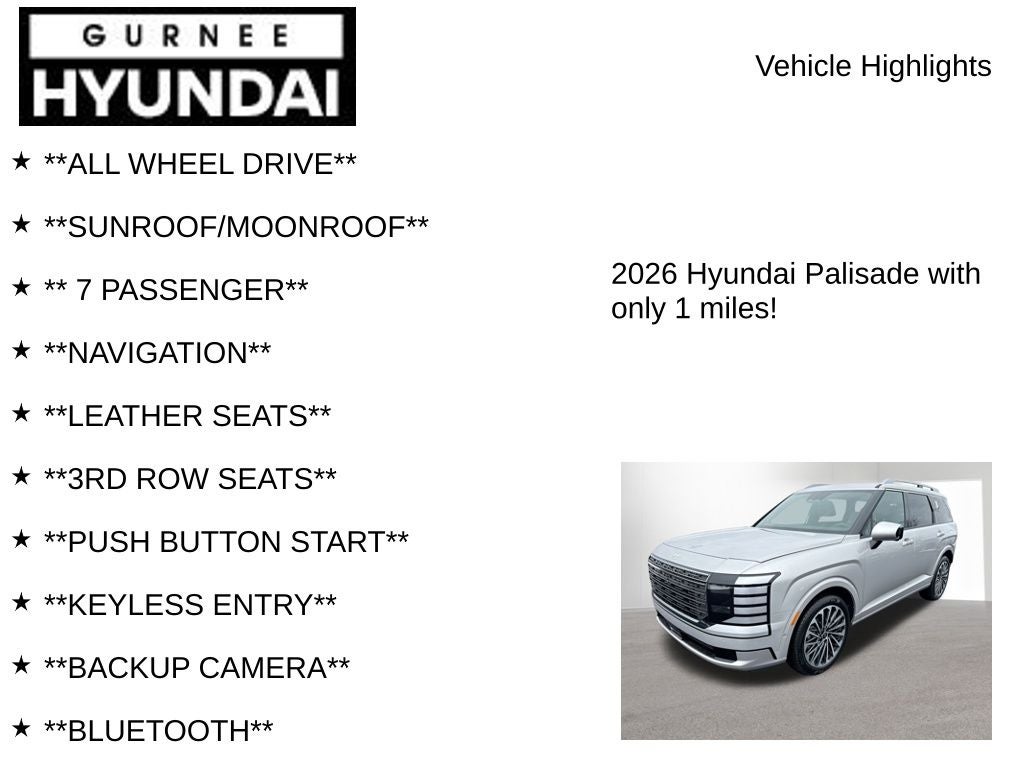 2026 Hyundai PALISADE Calligraphy