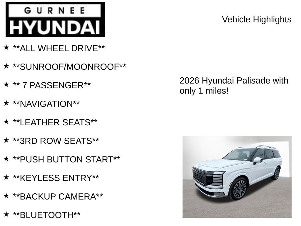 2026 Hyundai PALISADE Calligraphy