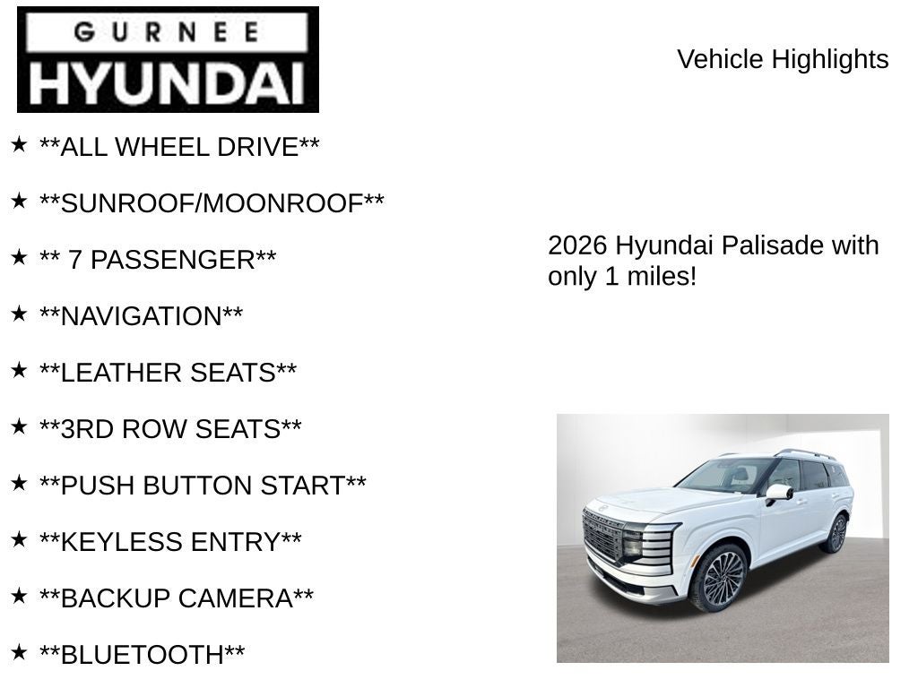 2026 Hyundai PALISADE Calligraphy