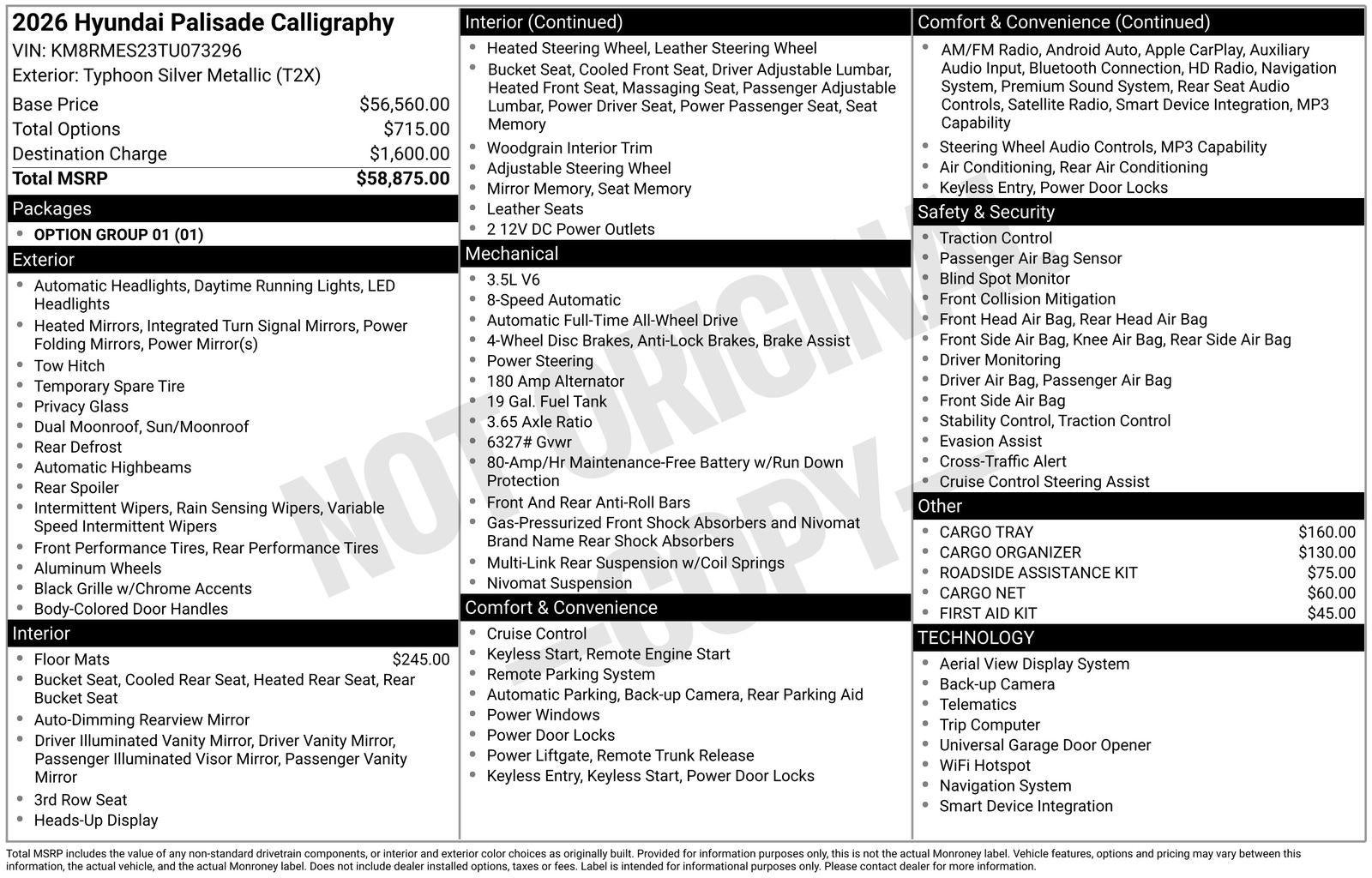 2026 Hyundai PALISADE Calligraphy