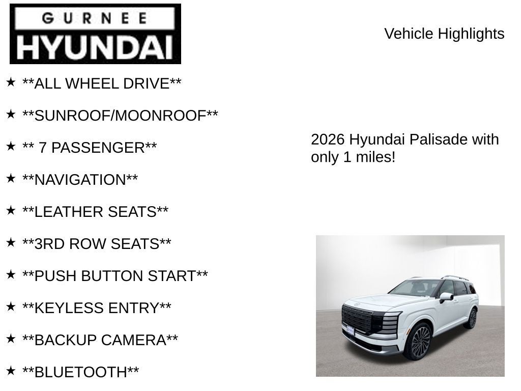 2026 Hyundai PALISADE Calligraphy