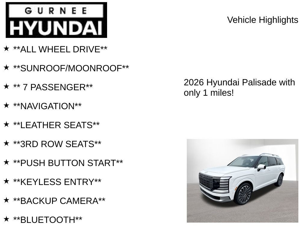 2026 Hyundai PALISADE Calligraphy