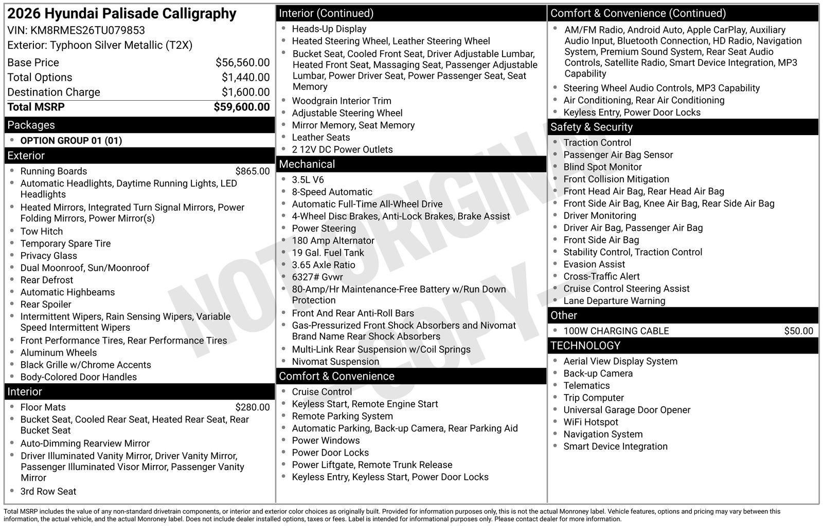 2026 Hyundai PALISADE Calligraphy