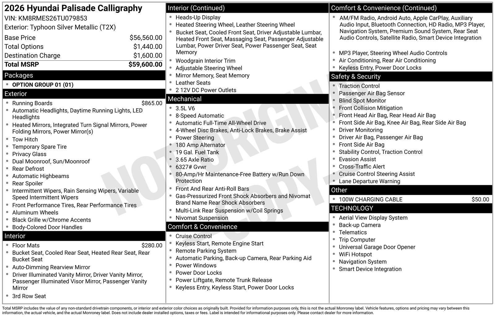 2026 Hyundai PALISADE Calligraphy