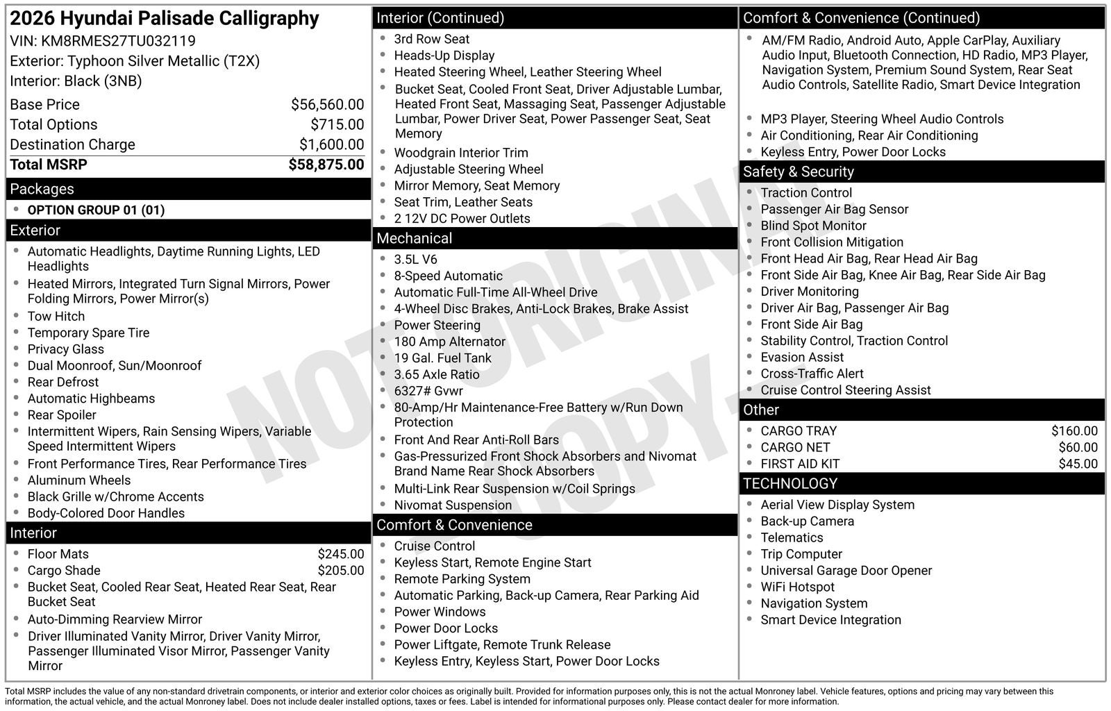 2026 Hyundai PALISADE Calligraphy