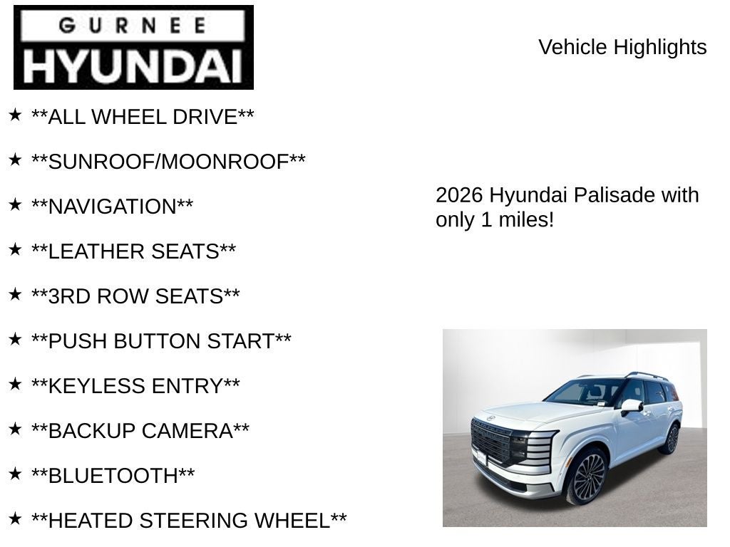 2026 Hyundai PALISADE Calligraphy