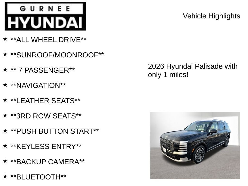 2026 Hyundai PALISADE Calligraphy