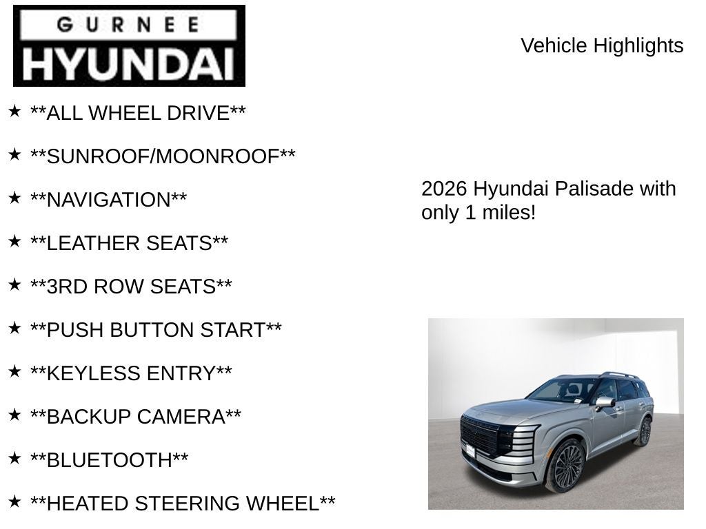 2026 Hyundai PALISADE Calligraphy
