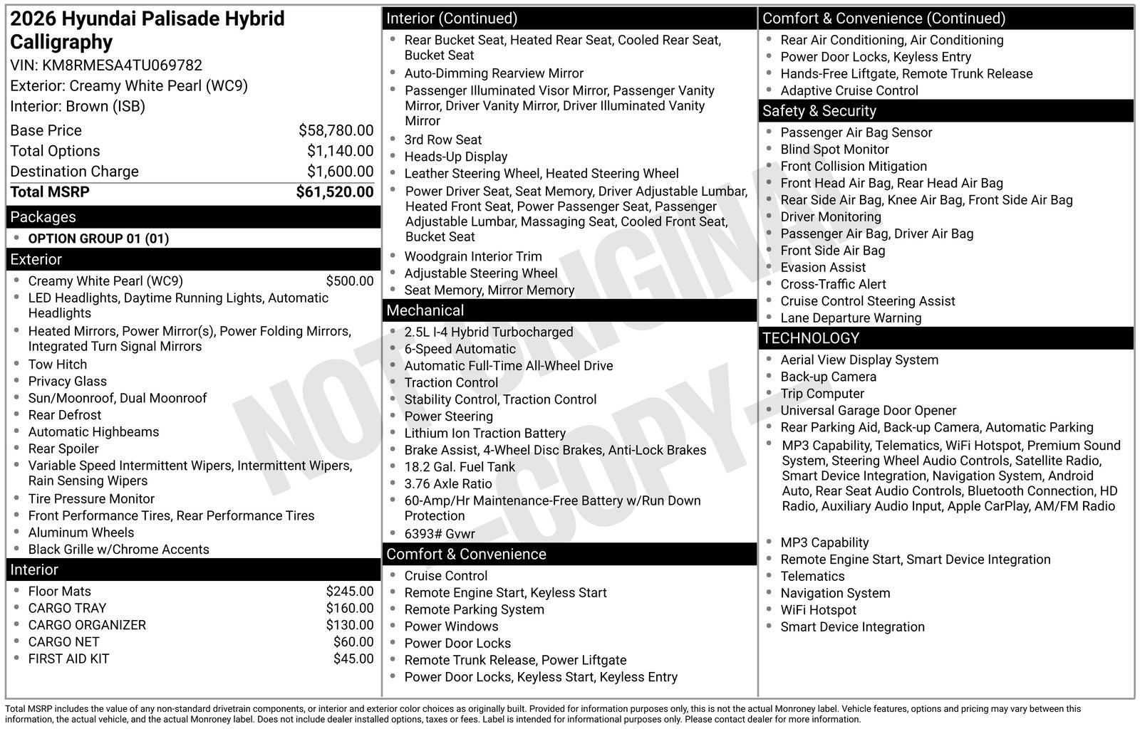 2026 Hyundai PALISADE HYBRID Calligraphy