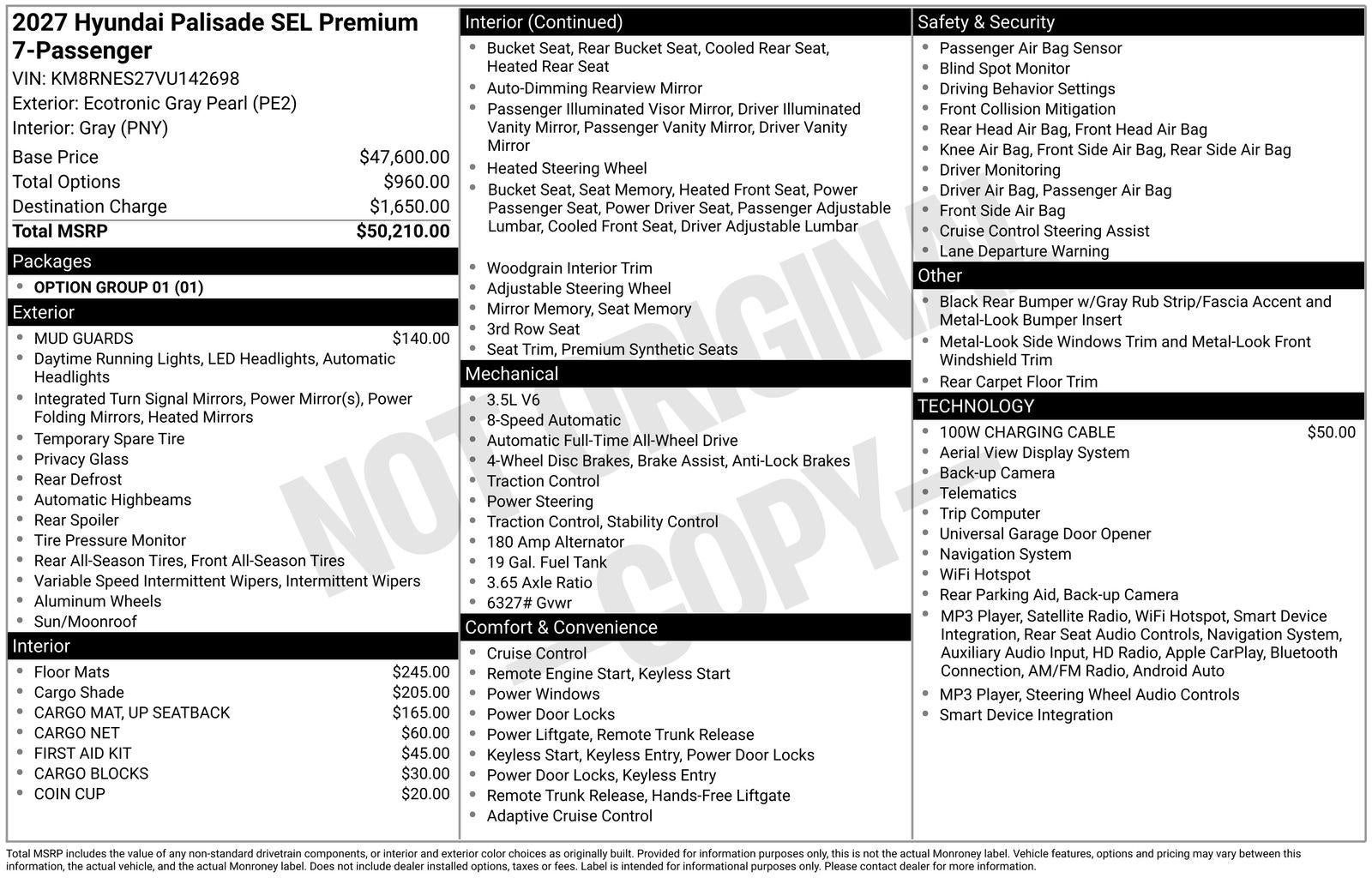 2027 Hyundai PALISADE SEL Premium 7 Passenger