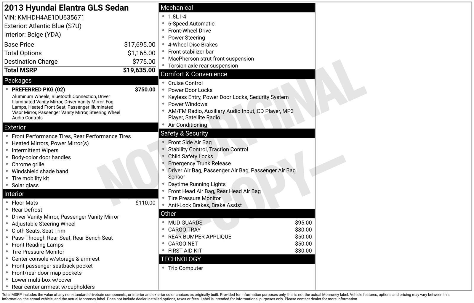 2013 Hyundai ELANTRA GLS