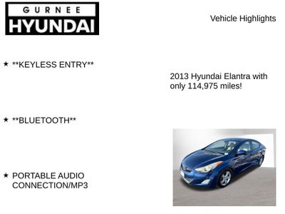 2013 Hyundai ELANTRA GLS