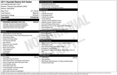 2011 Hyundai ELANTRA GLS