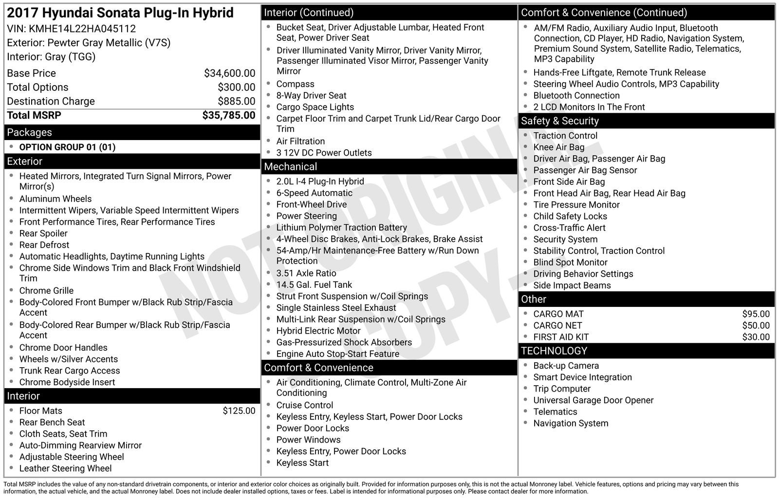 2017 Hyundai SONATA PLUG-IN HYBRID Base