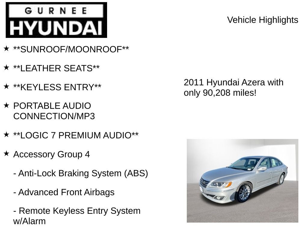 2011 Hyundai AZERA Limited