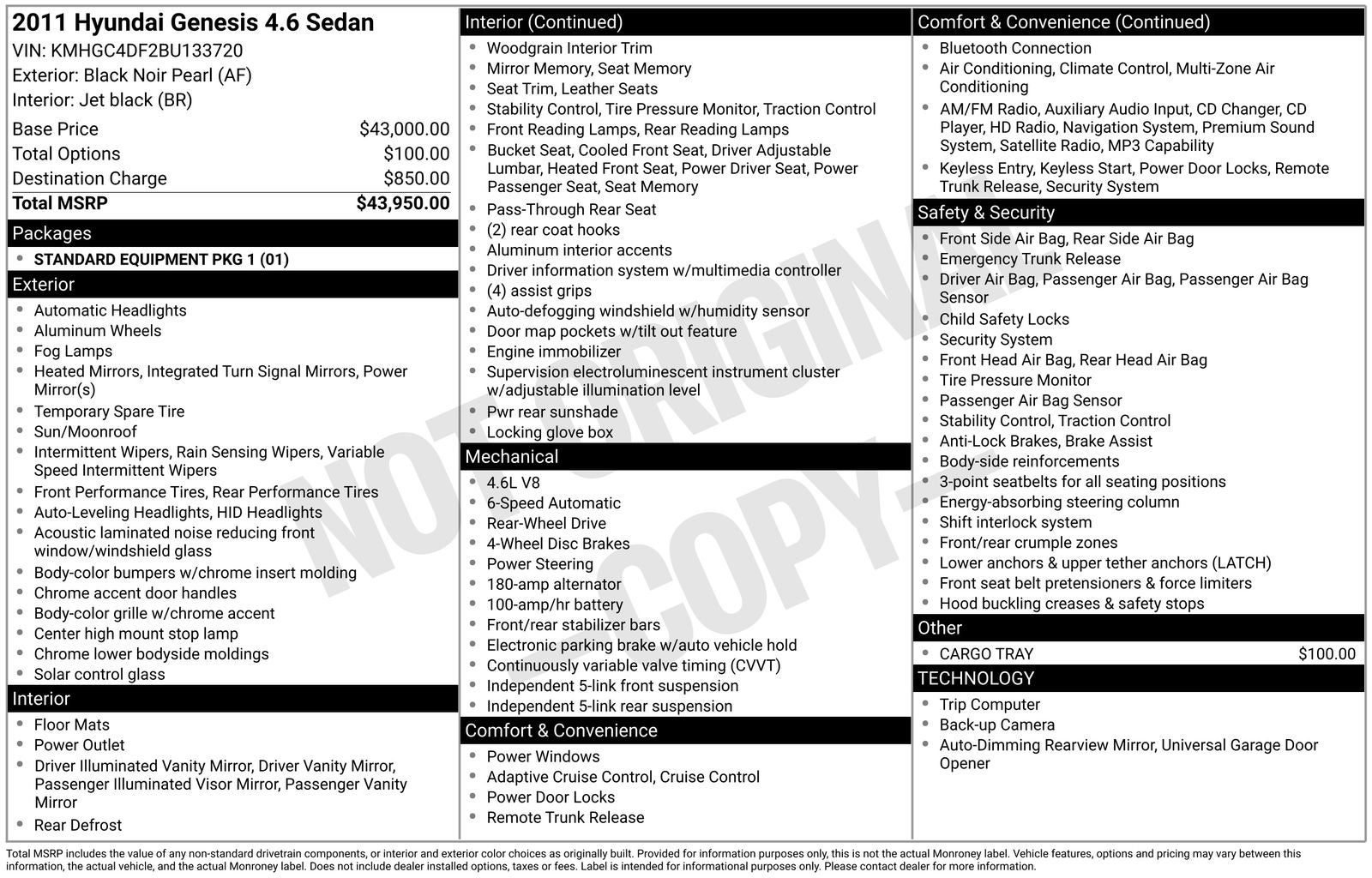 2011 Hyundai GENESIS 4.6