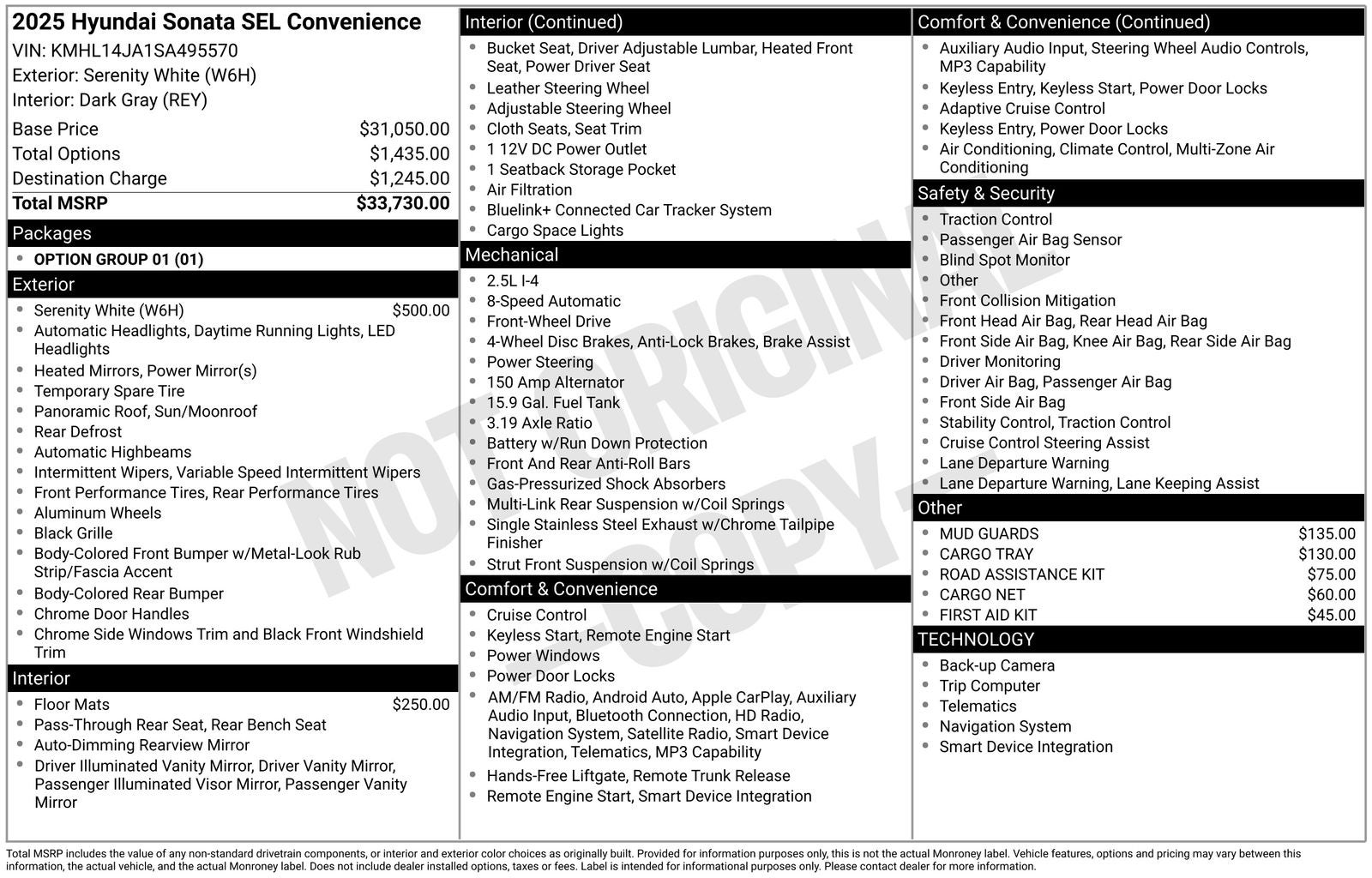 2025 Hyundai SONATA SEL Convenience