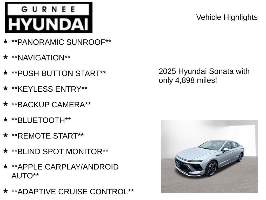 2025 Hyundai SONATA SEL Convenience