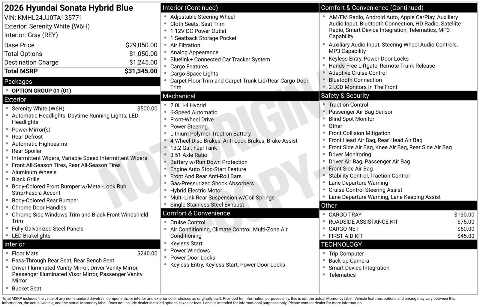 2026 Hyundai SONATA HYBRID Blue