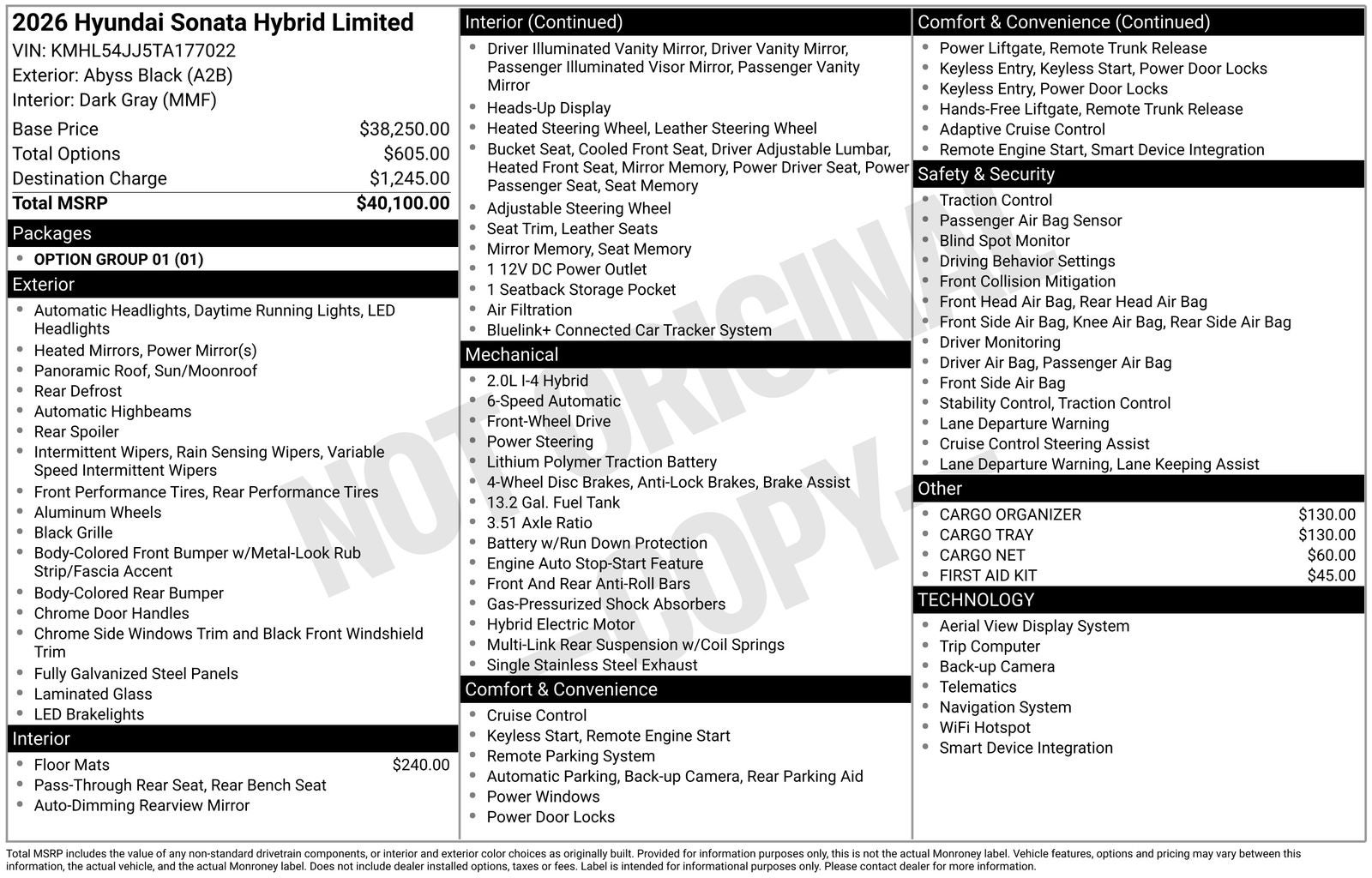 2026 Hyundai SONATA HYBRID Limited