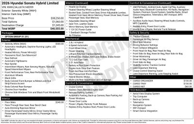 2026 Hyundai SONATA HYBRID Limited