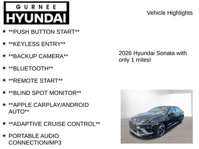 2026 Hyundai SONATA SEL Sport