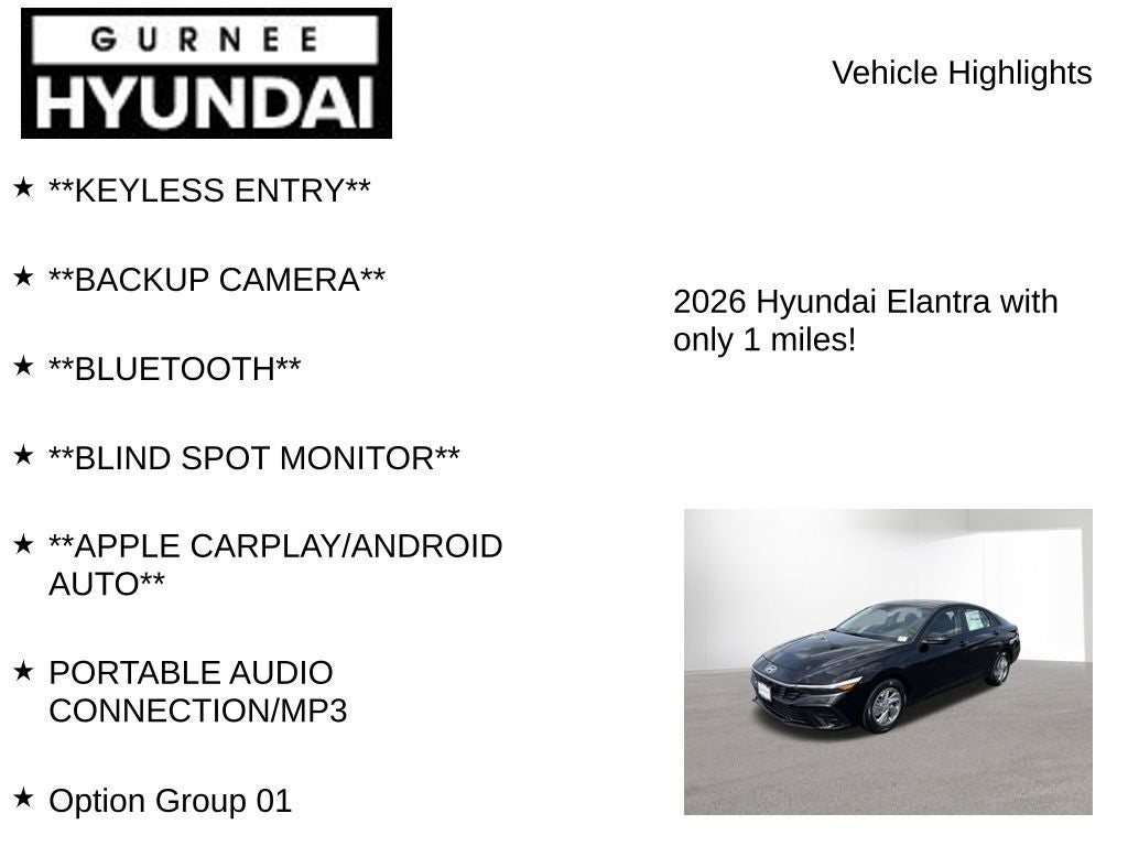2026 Hyundai ELANTRA SE