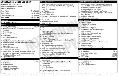 2025 Hyundai ELANTRA SEL Sport