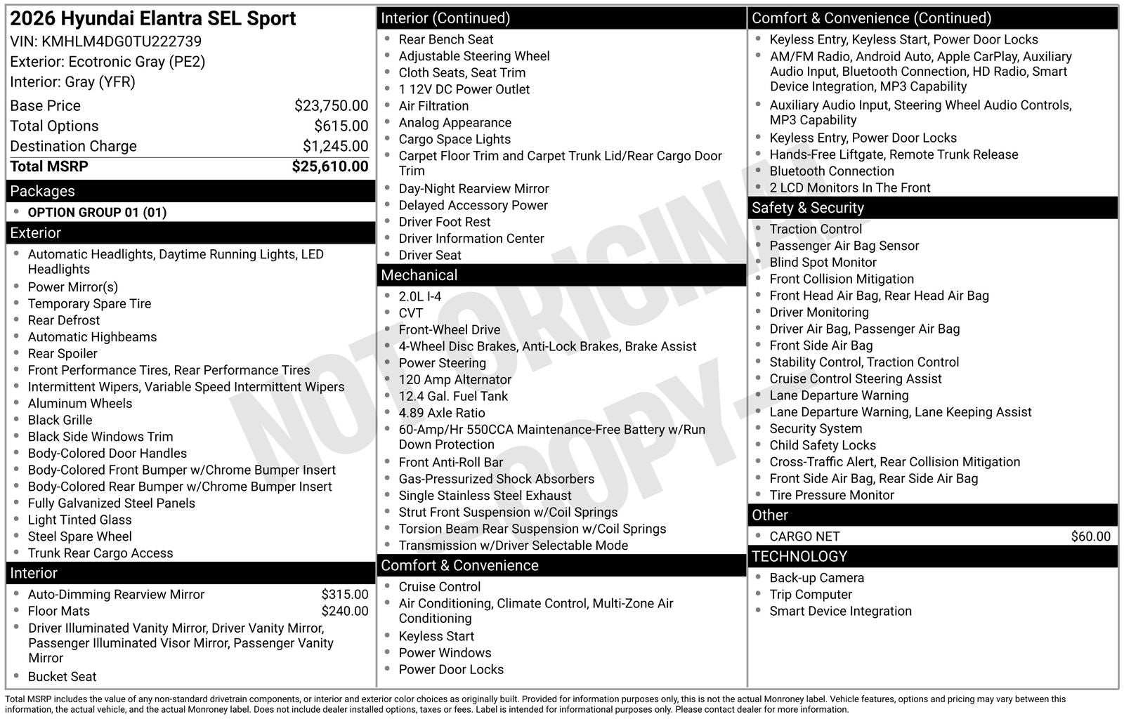 2026 Hyundai Elantra 2.0 SEL Sport IVT's photo