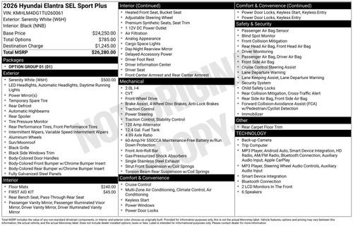 2026 Hyundai ELANTRA SEL Sport
