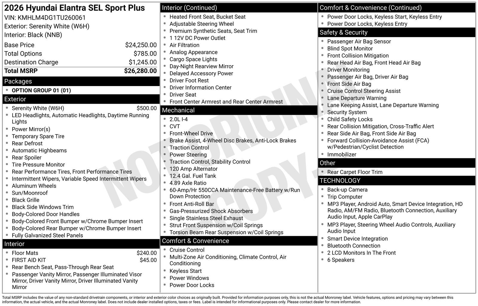 2026 Hyundai ELANTRA SEL Sport