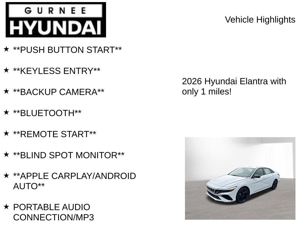 2026 Hyundai ELANTRA SEL Sport