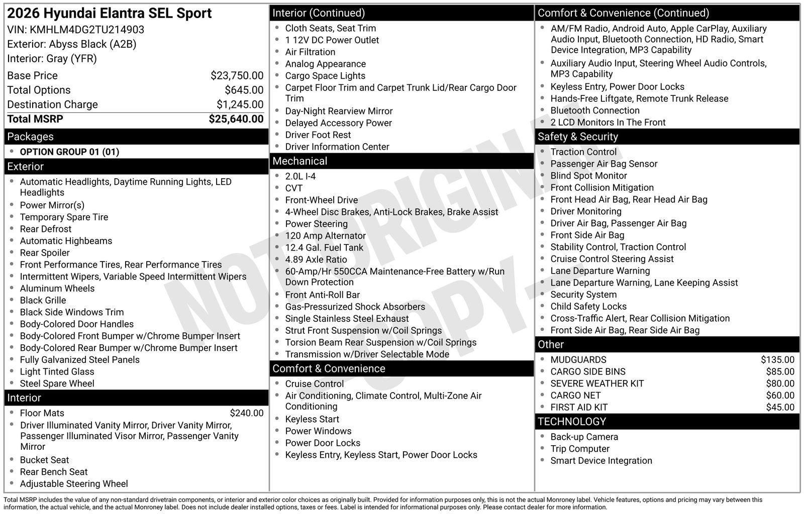 2026 Hyundai ELANTRA SEL Sport